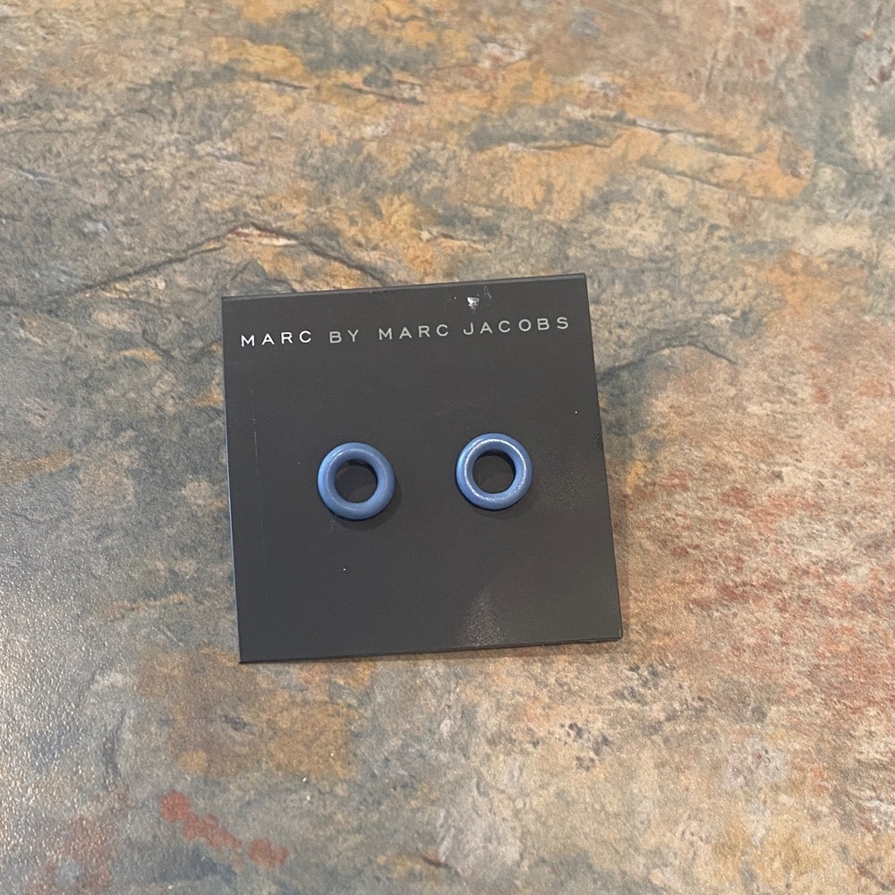 Marc by Marc Jacobs Circular Blue Earrings NWT